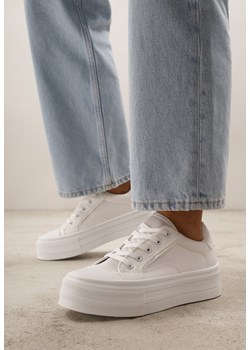 Białe Klasyczne Trampki na Grubej Podeszwie Araenes ze sklepu born2be.pl w kategorii Trampki damskie - zdjęcie 189063158
