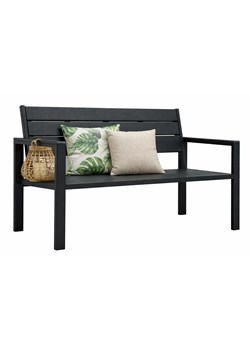 Czarna ławka ogrodowa z oparciem G0-N73 ze sklepu Edinos.pl w kategorii Ławki ogrodowe - zdjęcie 189063187