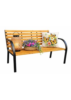 Klasyczna ławka ogrodowa z drewna jodłowego L7-S58 ze sklepu Edinos.pl w kategorii Ławki ogrodowe - zdjęcie 189063198