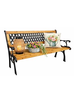 Klasyczna ławka do ogrodu z oparciem E3-Z76 ze sklepu Edinos.pl w kategorii Ławki ogrodowe - zdjęcie 189063199