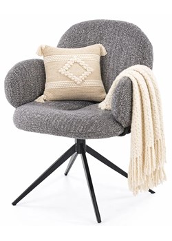 Popielate krzesło z obrotowym siedziskiem L7-K04 ze sklepu Edinos.pl w kategorii Krzesła - zdjęcie 189063207