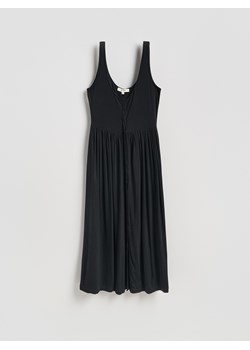 Reserved - Sukienka midi z wiskozą - czarny ze sklepu Reserved w kategorii Sukienki - zdjęcie 189064636