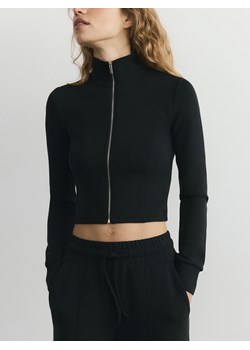 Reserved - Rozpinana bluza z modalem - czarny ze sklepu Reserved w kategorii Bluzy damskie - zdjęcie 189064756