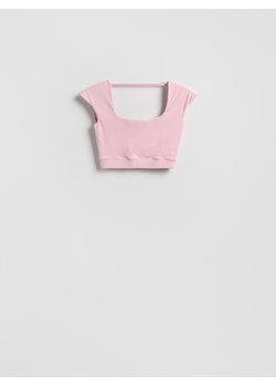 Reserved - Krótki top - pastelowy róż ze sklepu Reserved w kategorii Bluzki damskie - zdjęcie 189066685