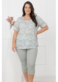 Italian Fashion Eleni piżama bawełniana krótki rękaw 3/4 druk/mięta ze sklepu kontri.pl w kategorii Piżamy damskie - zdjęcie 189067489