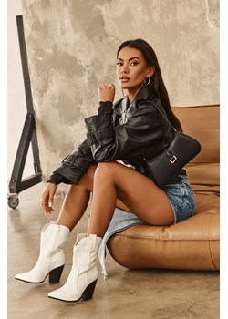 Kowbojki Botki Damskie Obcas Białe Melaitia D7895 ze sklepu ZAZOO w kategorii Botki - zdjęcie 189068028