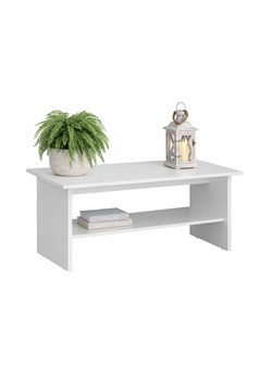 Biała ława skandynawska z półką F1-B47 ze sklepu Edinos.pl w kategorii Stoliki kawowe - zdjęcie 189068205