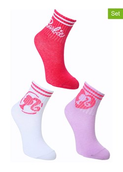 Barbie Skarpety (3 pary) "Barbie" w kolorze różowo-białym ze sklepu Limango Polska w kategorii Skarpetki dziecięce - zdjęcie 189068945