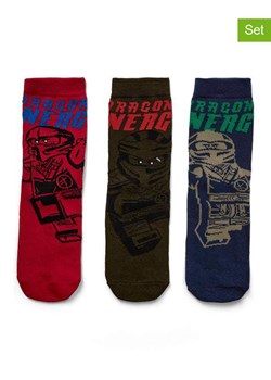 LEGO Skarpety (3 pary) w kolorze brązowym, czerwonym i granatowym ze sklepu Limango Polska w kategorii Skarpetki dziecięce - zdjęcie 189069195