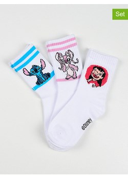 Lilo &amp; Stitch Skarpety (3 pary) "Lilo &amp; Stitch" w kolorze białym ze sklepu Limango Polska w kategorii Skarpetki dziecięce - zdjęcie 189069227