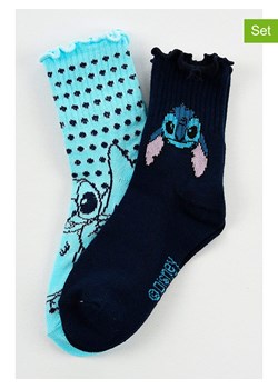 Lilo &amp; Stitch Skarpety (2 pary) "Lilo &amp; Stitch" w kolorze turkusowo-granatowym ze sklepu Limango Polska w kategorii Skarpetki dziecięce - zdjęcie 189069236