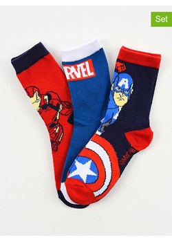 MARVEL Avengers Skarpety (3 pary) "Avengers" w kolorze niebiesko-czerwono-granatowym ze sklepu Limango Polska w kategorii Skarpetki dziecięce - zdjęcie 189069246