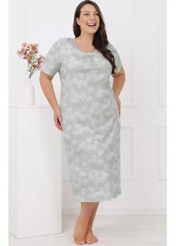 Długa koszula nocna z krótkim rękawem miętowa Eleni, Kolor miętowy-wzór, Rozmiar L, Italian Fashion ze sklepu Intymna w kategorii Koszule nocne - zdjęcie 189070866