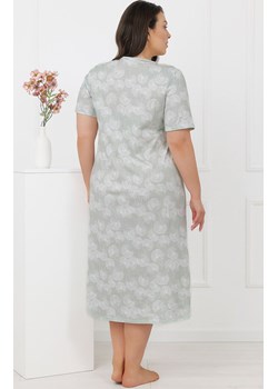 Długa koszula nocna z krótkim rękawem miętowa Eleni, Kolor miętowy-wzór, Rozmiar L, Italian Fashion ze sklepu Intymna w kategorii Koszule nocne - zdjęcie 189070867