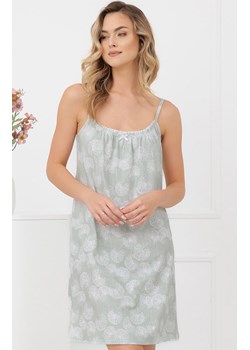Koszula nocna na wąskich ramiączkach miętowa Perla, Kolor miętowy-wzór, Rozmiar S, Italian Fashion ze sklepu Intymna w kategorii Koszule nocne - zdjęcie 189070919
