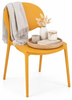 Nowoczesne Krzesło Kuchenne Musztardowe T0-T01 ze sklepu Edinos.pl w kategorii Krzesła - zdjęcie 189071006