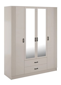 Kaszmirowa czterodrzwiowa szafa uchylna z lustrem T0-K44 ze sklepu Edinos.pl w kategorii Szafy - zdjęcie 189071037