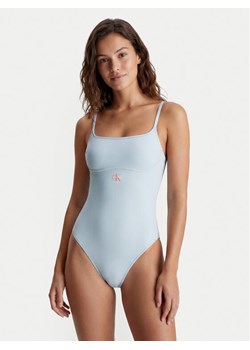 Calvin Klein Swimwear Strój kąpielowy LV00Q61217 Niebieski ze sklepu MODIVO w kategorii Stroje kąpielowe - zdjęcie 189073339