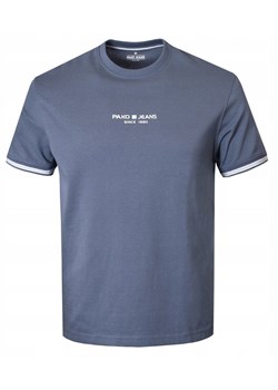 Klasyczny T-Shirt z Logo - Pako Jeans - Stalowo-Niebieski TSPJNSdukeGF ze sklepu JegoSzafa.pl w kategorii T-shirty męskie - zdjęcie 189075437