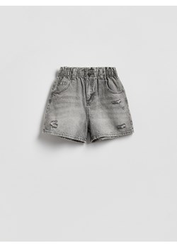 Reserved - Jeansowe szorty paperbag - jasnoszary ze sklepu Reserved w kategorii Spódnice dziewczęce - zdjęcie 189077675