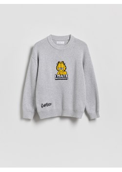 Reserved - Sweter oversize Garfield - jasnoszary ze sklepu Reserved w kategorii Bluzy chłopięce - zdjęcie 189078026