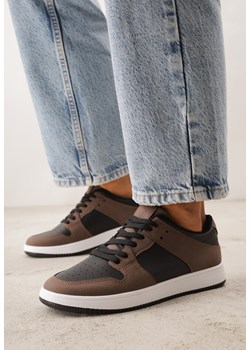 Brązowe Sneakersy Ozdobione Perforacją Isselina ze sklepu born2be.pl w kategorii Buty sportowe damskie - zdjęcie 189080237