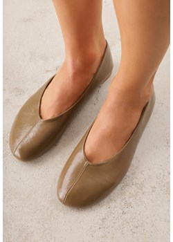 Zielone Gładkie Balerinki Basic z Zaokrąglonym Noskiem Kaleta ze sklepu renee.pl w kategorii Balerinki - zdjęcie 189080435