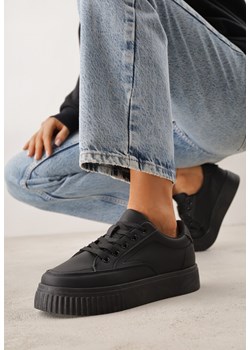 Czarne Sneakersy na Tłoczonej Platformie Zeaninia ze sklepu renee.pl w kategorii Buty sportowe damskie - zdjęcie 189080546