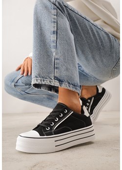 Czarne Trampki o Klasycznym Fasonie na Platformie Opheme ze sklepu renee.pl w kategorii Trampki damskie - zdjęcie 189080555