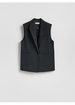 Reserved - Kamizelka z dodatkiem wiskozy - czarny ze sklepu Reserved w kategorii Kamizelki damskie - zdjęcie 189080607