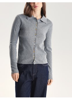 Reserved - Kardigan z ozdobnymi guzikami - szary ze sklepu Reserved w kategorii Swetry damskie - zdjęcie 189080696