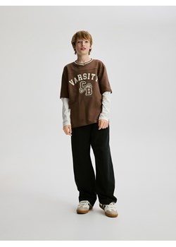 Reserved - Bawełniany longsleeve - brązowy ze sklepu Reserved w kategorii Bluzy chłopięce - zdjęcie 189081026