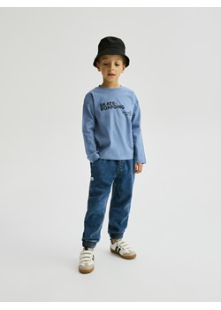 Reserved - Bawełniany longsleeve - granatowy ze sklepu Reserved w kategorii T-shirty chłopięce - zdjęcie 189081348