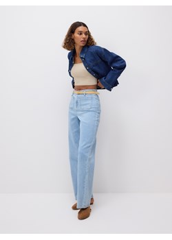 Reserved - Jeansy wide leg z paskiem - niebieski ze sklepu Reserved w kategorii Jeansy damskie - zdjęcie 189081465