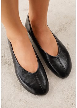Czarne Gładkie Balerinki Basic z Zaokrąglonym Noskiem Kaleta ze sklepu renee.pl w kategorii Balerinki - zdjęcie 189084255