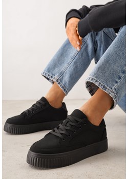 Czarne Chunky Sneakersy na Tłoczonej Platformie Trianne ze sklepu renee.pl w kategorii Buty sportowe damskie - zdjęcie 189084479