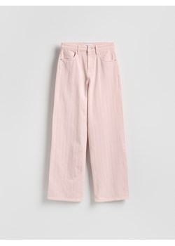Reserved - Jeansy wide leg w prążek - różowy ze sklepu Reserved w kategorii Spodnie damskie - zdjęcie 189084557