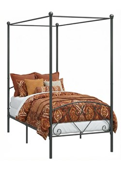 Szare metalowe łóżko rustykalne z baldachimem 120x200 cm S9-D99 ze sklepu Edinos.pl w kategorii Łóżka i materace - zdjęcie 189085876