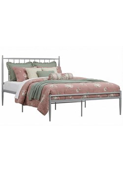 Szare metalowe łóżko z zagłówkiem 140x200 Z7-K25 ze sklepu Edinos.pl w kategorii Łóżka i materace - zdjęcie 189085878