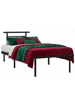 Czarne metalowe łóżko 90x200 cm S4-W72 ze sklepu Edinos.pl w kategorii Łóżka i materace - zdjęcie 189085879