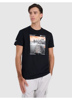 Męski t-shirt z nadrukiem 4F 4FWAW25TTSHM3124 - czarny ze sklepu Sportstylestory.com w kategorii T-shirty męskie - zdjęcie 189087726