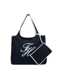 Torebka Tommy Hilfiger Th Summer Tote Canvas AW0AW18398 Granatowy ze sklepu eobuwie.pl w kategorii Torby Shopper bag - zdjęcie 189088007