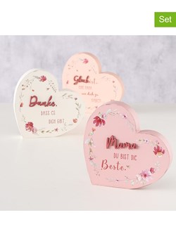 Boltze Dekoracje (3 szt.) w kolorze jasnoróżowym, różowym i białym - 16 x 17 cm ze sklepu Limango Polska w kategorii Dekoracje - zdjęcie 189089018