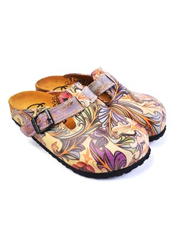 Calceo Chodaki w kolorze beżowo-fioletowym ze wzorem ze sklepu Limango Polska w kategorii Klapki damskie - zdjęcie 189090649