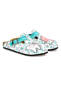 Calceo Chodaki w kolorze biało-turkusowym ze sklepu Limango Polska w kategorii Klapki damskie - zdjęcie 189091117