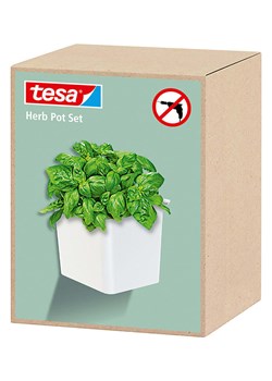 tesa Doniczka w kolorze białym na zioła - 14 x 13,5 x 13,5 cm ze sklepu Limango Polska w kategorii Akcesoria kuchenne - zdjęcie 189094786