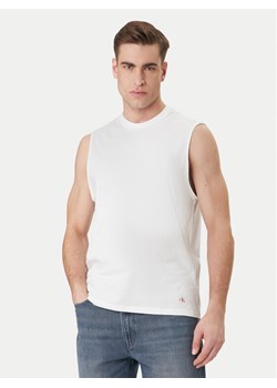 Calvin Klein Jeans Tank top LV04RF273G Biały Slim Fit ze sklepu MODIVO w kategorii T-shirty męskie - zdjęcie 189095436