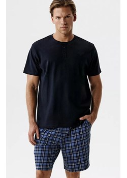 Atlantic krótka piżama męska NMP-401-GRA_DEN, Kolor niebiesko-granatowy, Rozmiar S, ATLANTIC ze sklepu Primodo w kategorii Piżamy męskie - zdjęcie 189096308