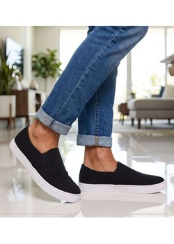 Materiałowe trampki męskie slip on /A4-2 18736 T285/ ze sklepu Pantofelek24.pl w kategorii Trampki męskie - zdjęcie 189096977