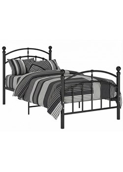 Czarne metalowe łóżko jednoosobowe 90x200 cm - Serafi ze sklepu Edinos.pl w kategorii Łóżka i materace - zdjęcie 189098745